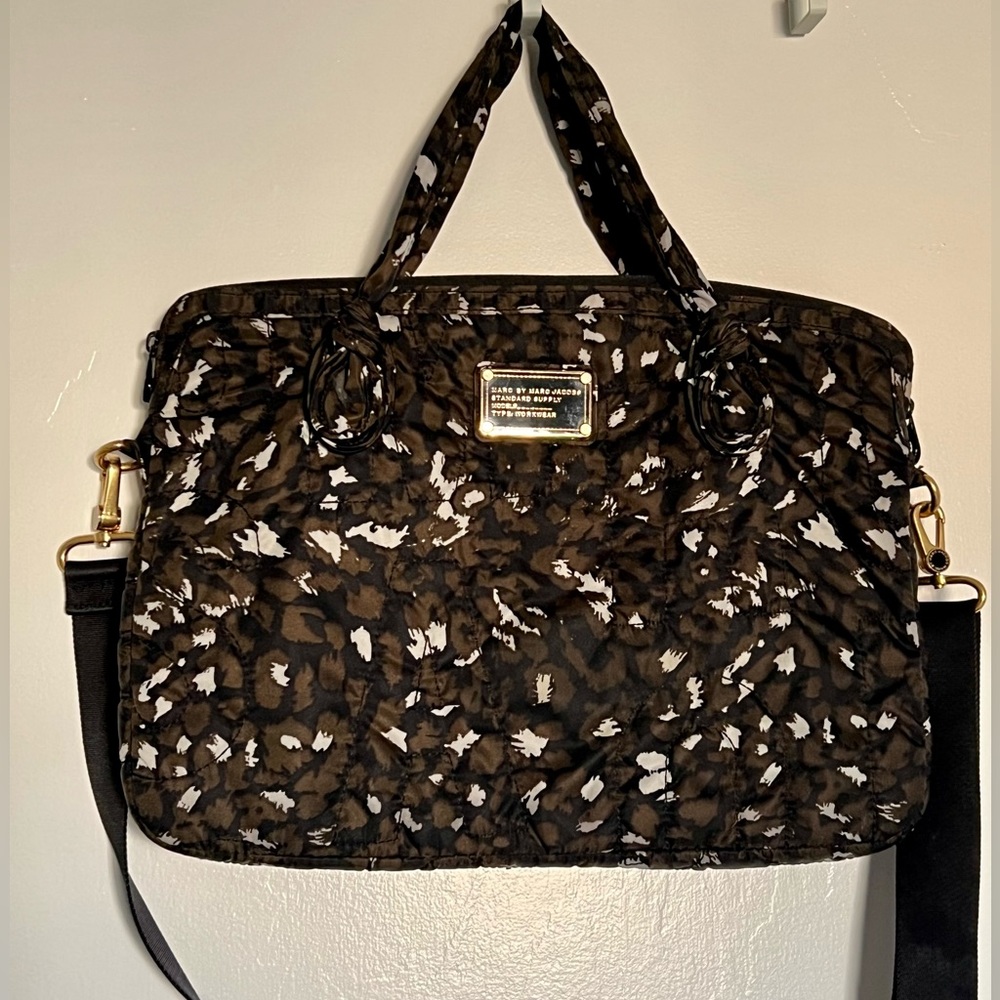 Marc by Marc Jacobs Leopard Laptop Bag with Strap